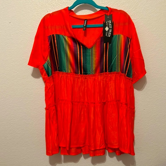 Multicolored Blouse Sz L NWT - Picture 1 of 4